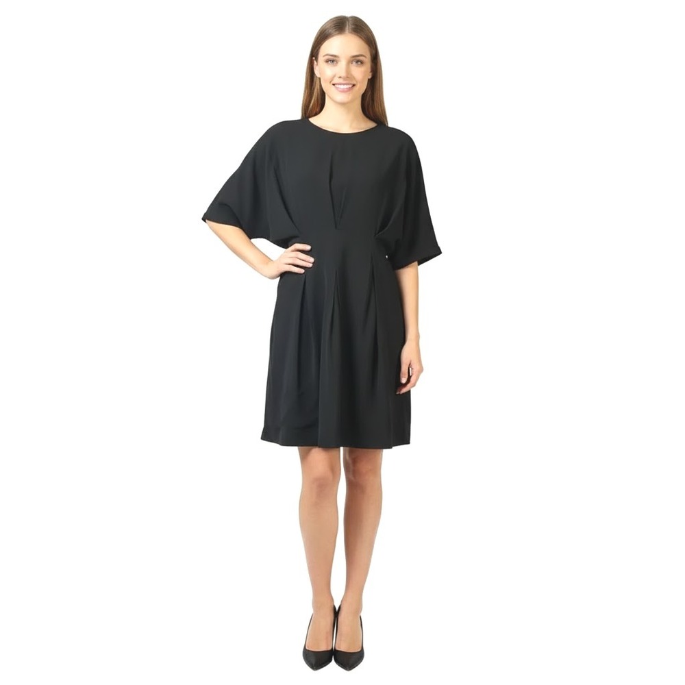 Showpo Little Black Dress Dolman Short Sleeve Pleated Mini LBD‎ Women Size 6